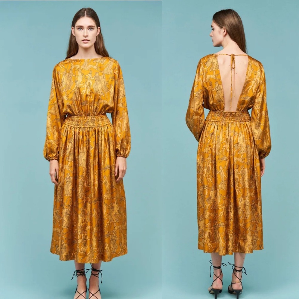 Silk Rhode Jacqueline Dress | Bronze Greco Resort Wear Size Large